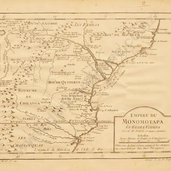 Jacques Nicolas Bellin - Empire Du Monomotapu c1747