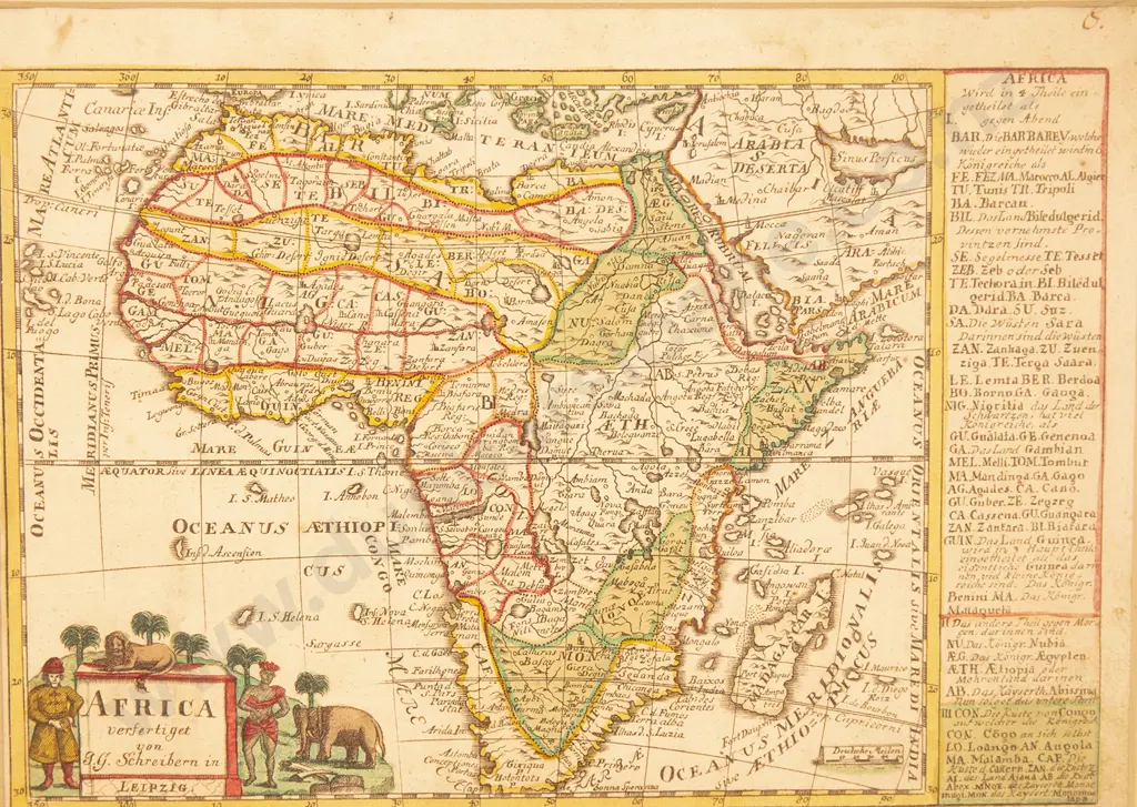 Johann George Schreiber (Leipzig) Map Of The African Continent c1749 Image 1++