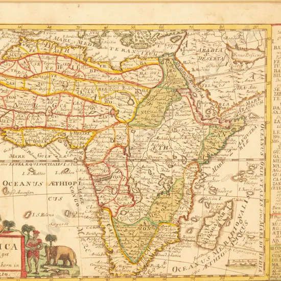 Johann George Schreiber (Leipzig) Map Of The African Continent c1749