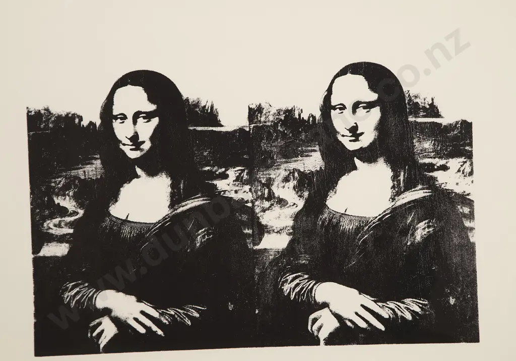 Sunday B. Morning after Andy Warhol (American) - Mona Lisa #5 - Double Black on Vellum Image 1++