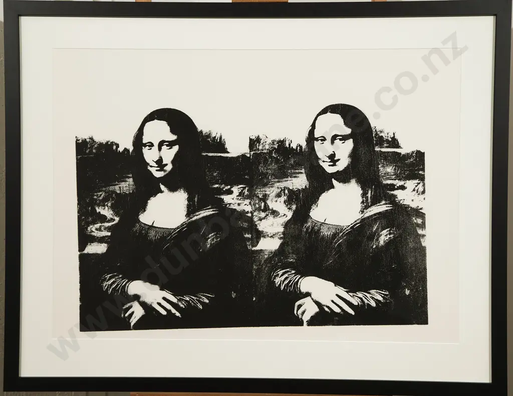 Sunday B. Morning after Andy Warhol (American) - Mona Lisa #5 - Double Black on Vellum Image 1++