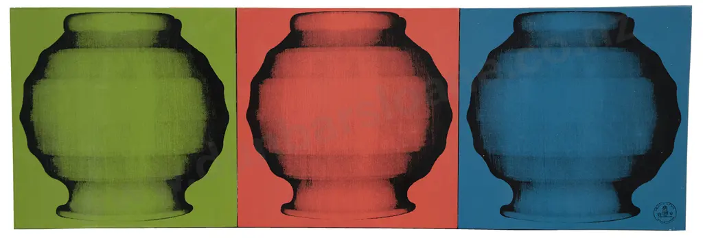 Rudolf Boelee - Crown Lynn Modernist Vase Triptych Image 1++