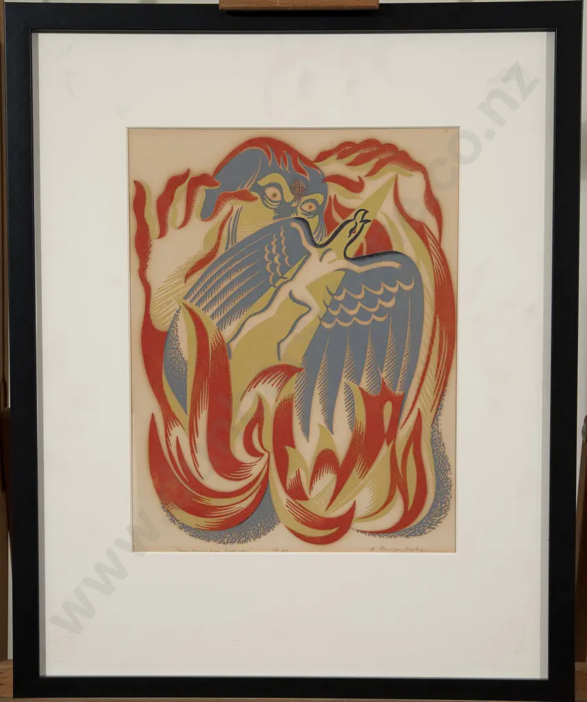E Mervyn Taylor (1906-64) - Maui Fleeing from Mahuika Image 1++