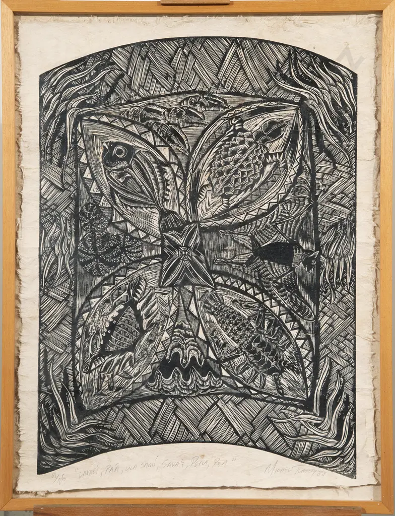 Michel Tuffery (b 1966) - Laumei Paa Ula Sami Sava'e Pena Pea Image 1++
