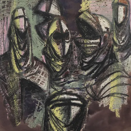 Russell Clark (1905-66) - Drawing for King & Helmet Head Sculptures