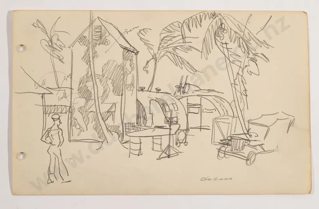 Russell Clark (1905-66) - Sketch Album / Pacific Islands August 1944 Image 1++