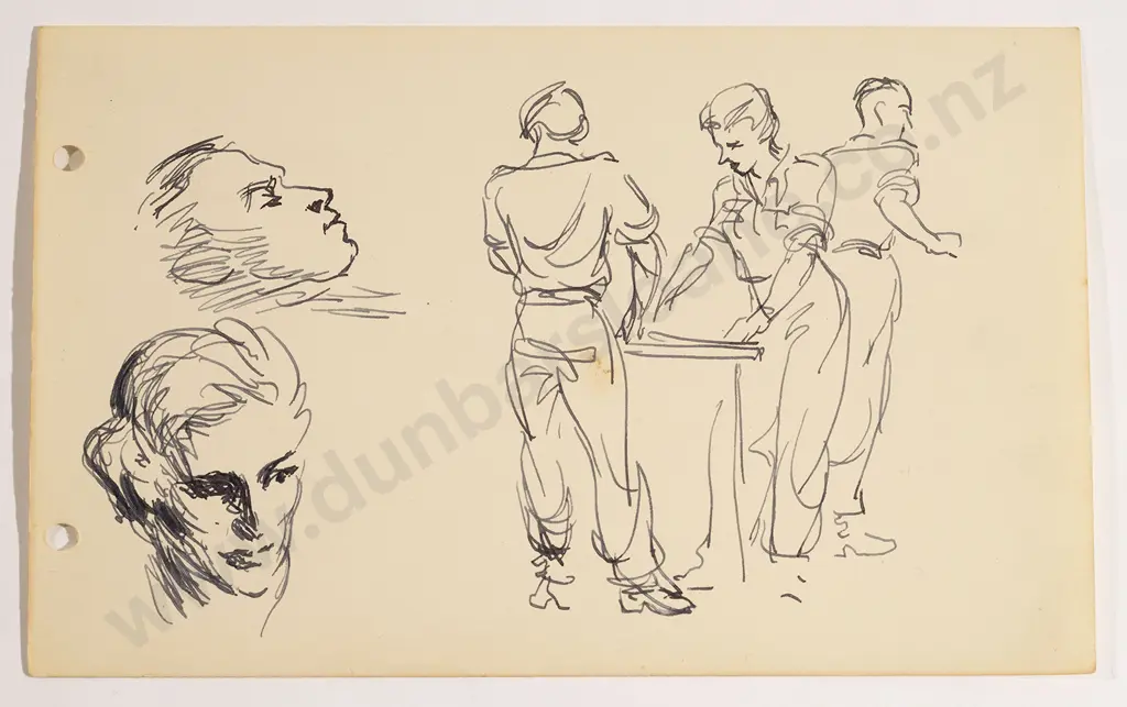 Russell Clark (1905-66) - Sketch Album / Pacific Islands August 1944 Image 1++