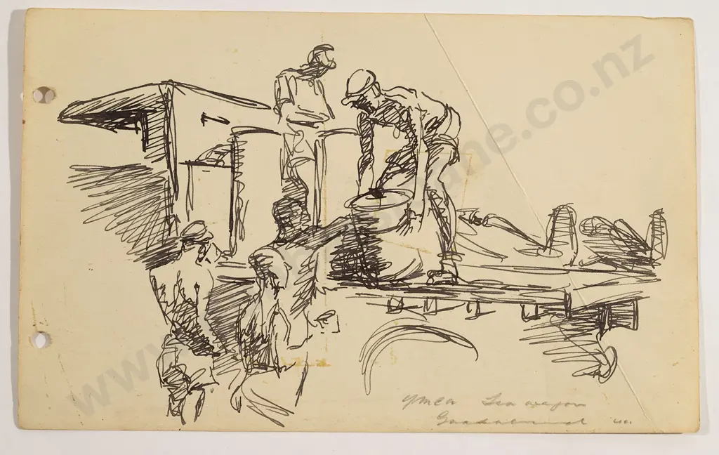 Russell Clark (1905-66) - Sketch Album / Pacific Islands August 1944 Image 1++
