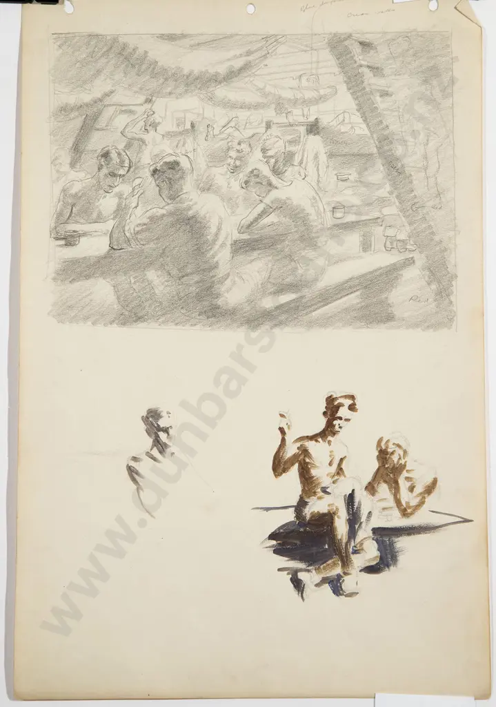 Russell Clark (1905-66) - Untitled (The Mess Tent) Image 1++