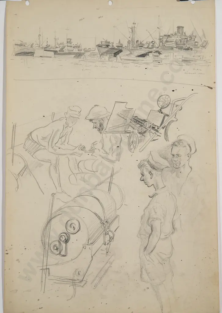 Russell Clark (1905-66) - Untitled (Naval Study) Image 1++