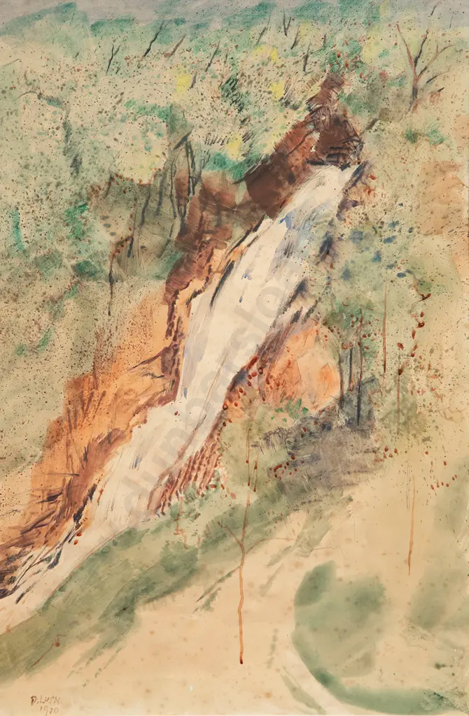 Doris Lusk (1916-1990) - Waterfall near Queenstown Image 1++