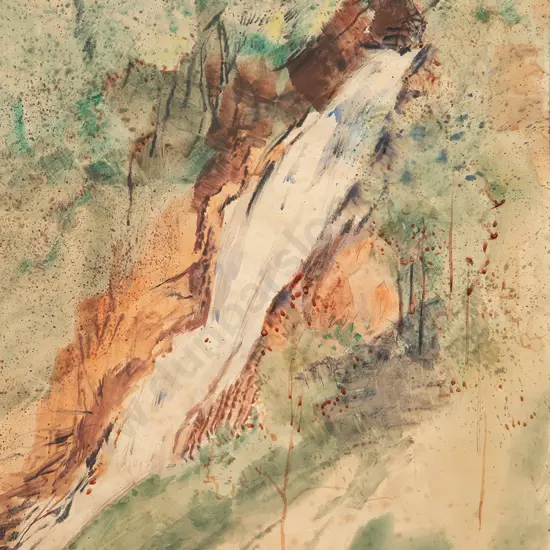Doris Lusk (1916-1990) - Waterfall near Queenstown
