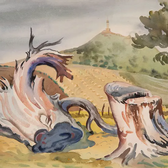 Bill (William James) Reed (1908-96) - Puketapu Hill Monument with Tree Stumps