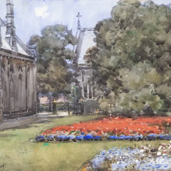 Margaret O Stoddart (1865-1934) - The Christchurch Gardens (Christ's College)