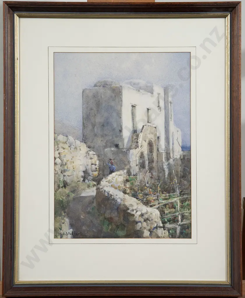 Margaret O Stoddart (1865-1934) - Italian Village Scene Image 1++