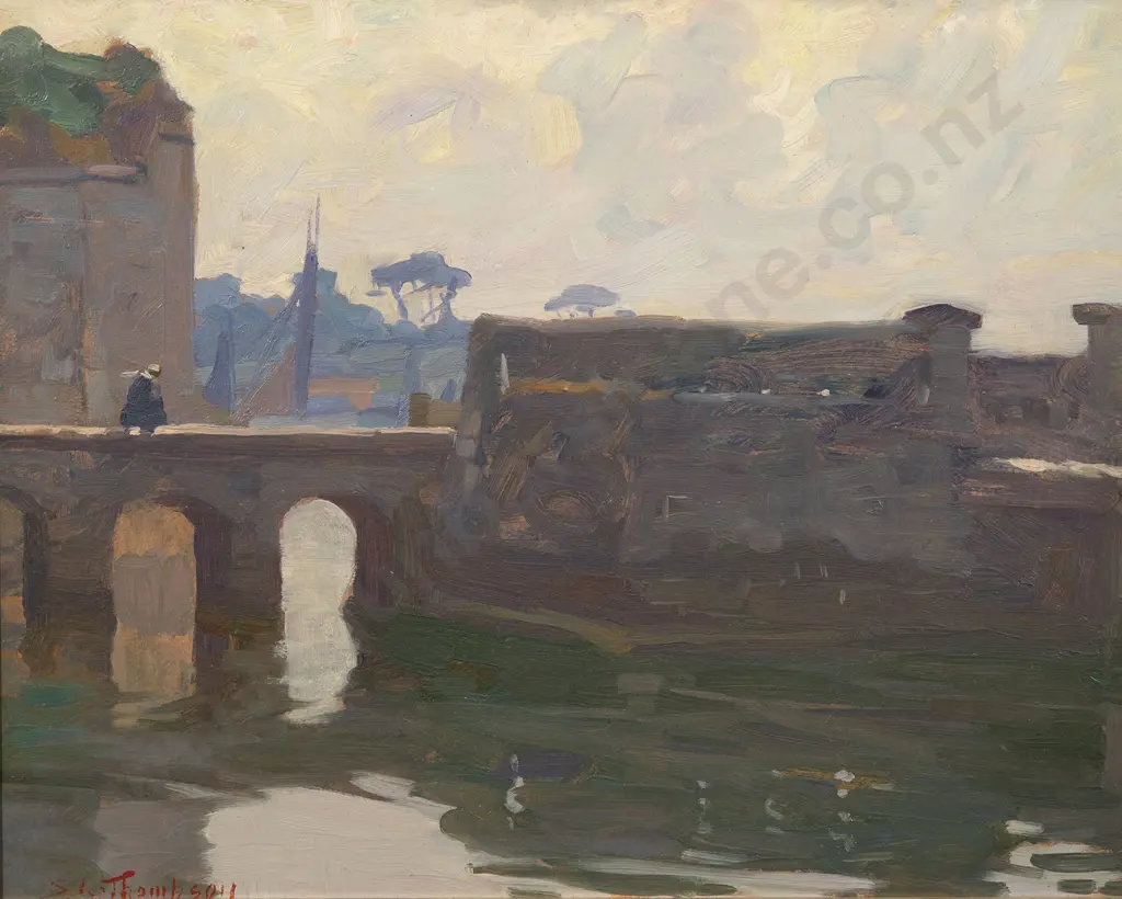 Sydney Lough Thompson (1877-1973) - Crossing Bridge Concarneau Image 1++