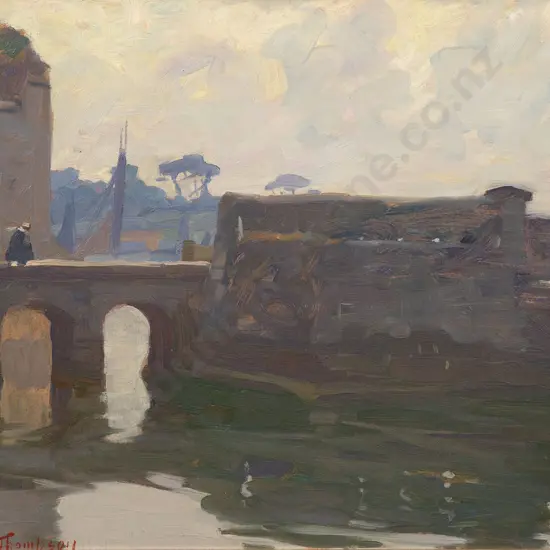 Sydney Lough Thompson (1877-1973) - Crossing Bridge Concarneau