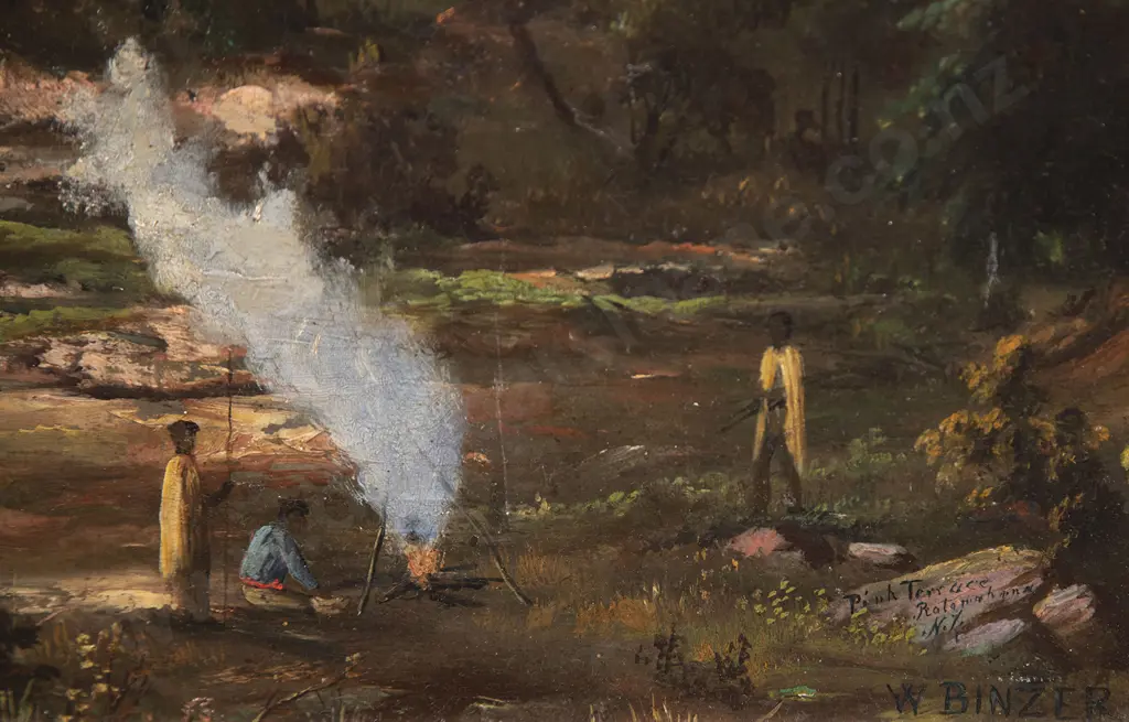 William Binzer (c. 1850-1920) - Pink Terrace (Rotomahana N.Z.) Image 1++