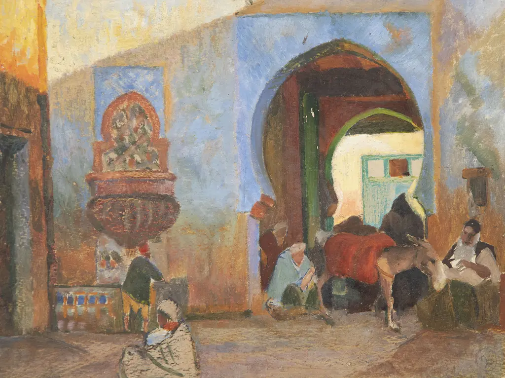 John Weeks (1888-1965) - Untitled (Moroccan Street Scene with Donkey) Image 1++