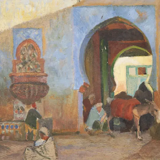 John Weeks (1888-1965) - Untitled (Moroccan Street Scene with Donkey)