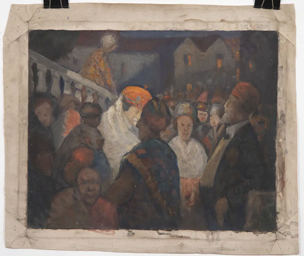John Weeks (1888-1965) - Untitled (Bustling Market at Night) Image 1++