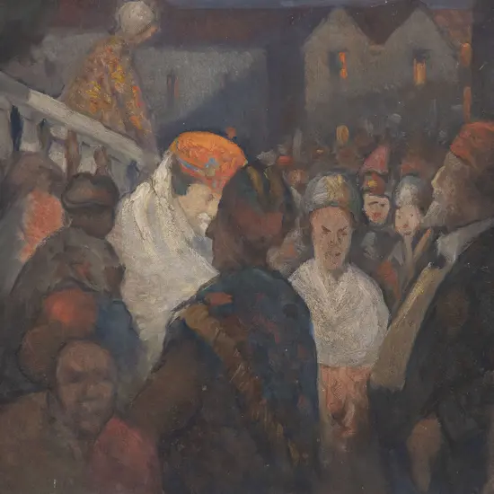 John Weeks (1888-1965) - Untitled (Bustling Market at Night)