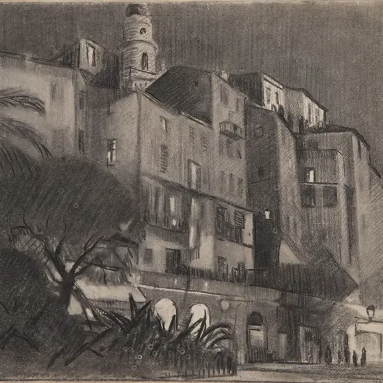 John Weeks (1888-1965) - Study for Moonlight and Firelight Dermnat