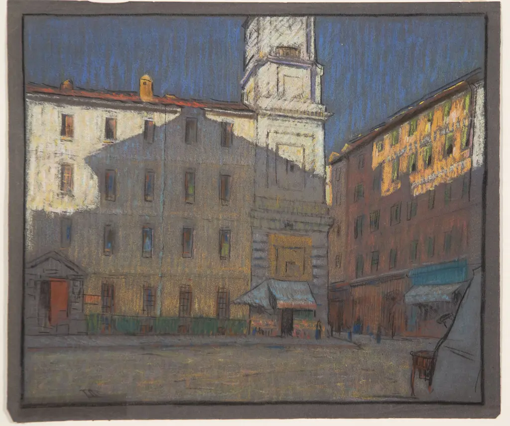 John Weeks (1888-1965) - Untitled (European Moonlit City Scene) Image 1++