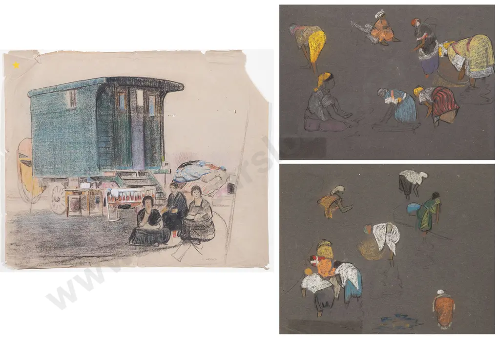 John Weeks (1888-1965) - Three Pastel Studies Image 1++