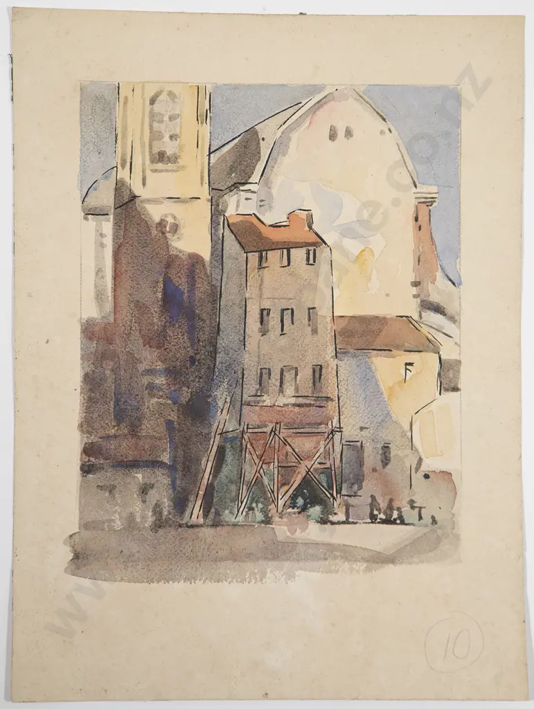 John Weeks (1888-1965) - Untitled (European Industrial Scene) Image 1++