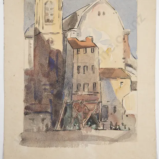 John Weeks (1888-1965) - Untitled (European Industrial Scene)
