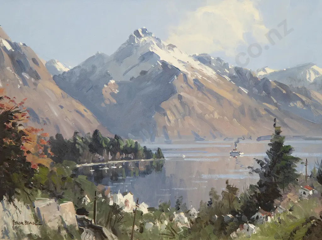 Peter Beadle (1933-2021) - Queenstown Bay with the Earnslaw Image 1++