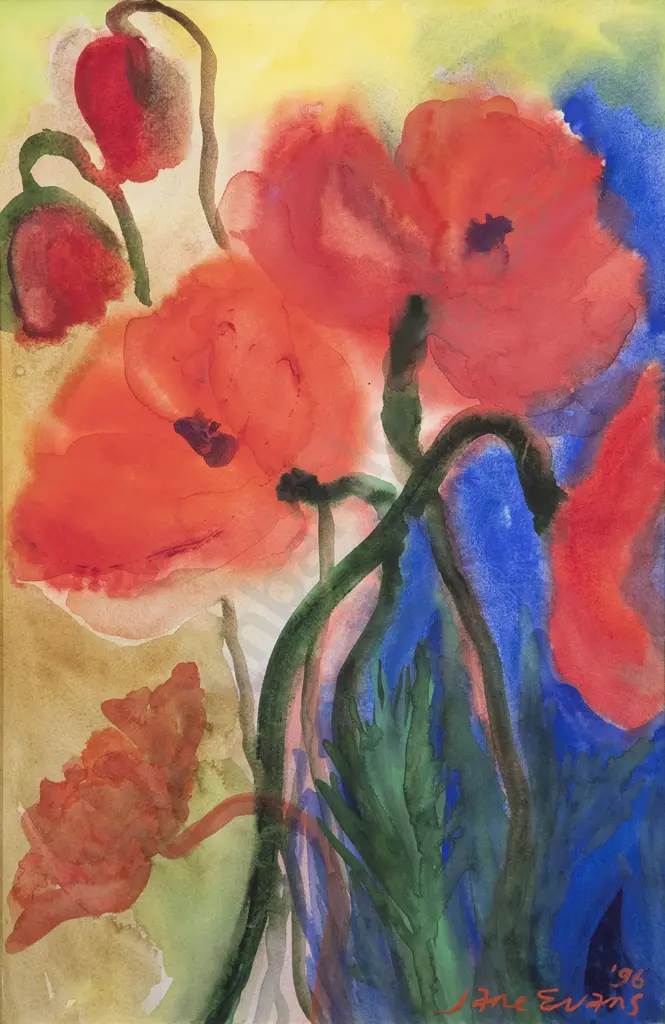 Jane Evans (1946-2012) - Red Poppies Image 1++