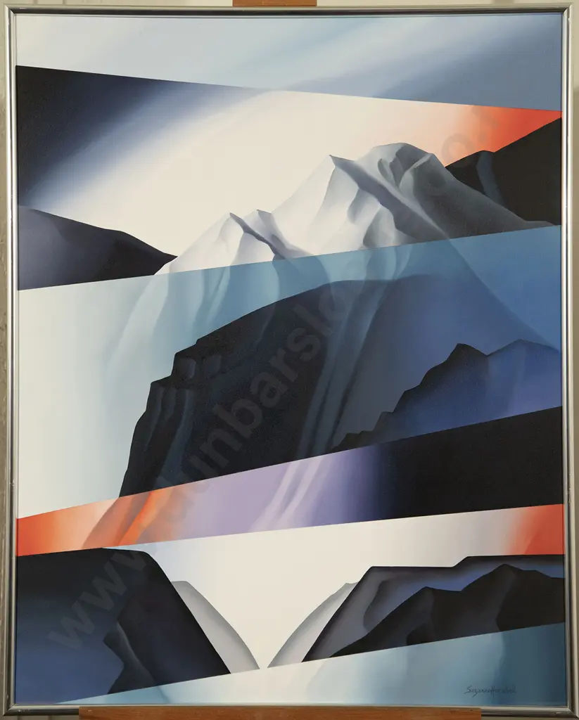 Suzanne Herschell - Geometric Landscape In Blue And Red Image 1++