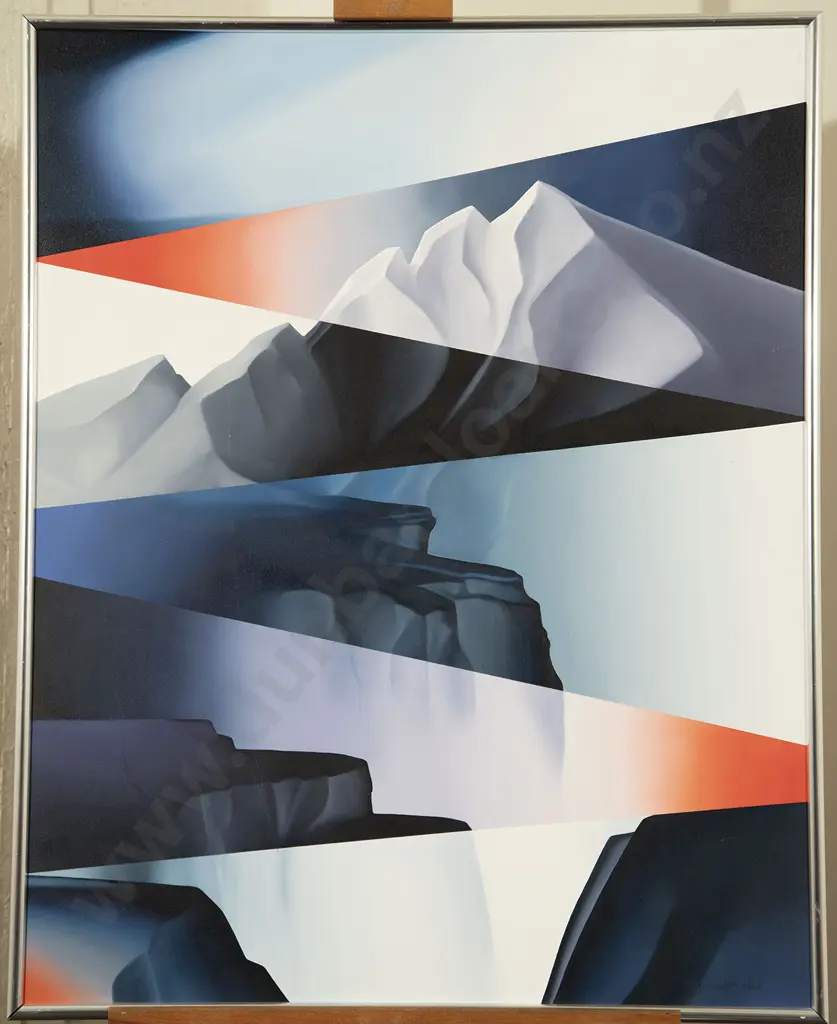 Suzanne Herschell - Geometric Landscape In Blue And Red Image 1++