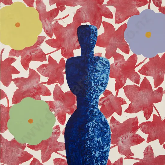 Gavin Chilcott (b 1950) - Red Leaves + Blue Figure