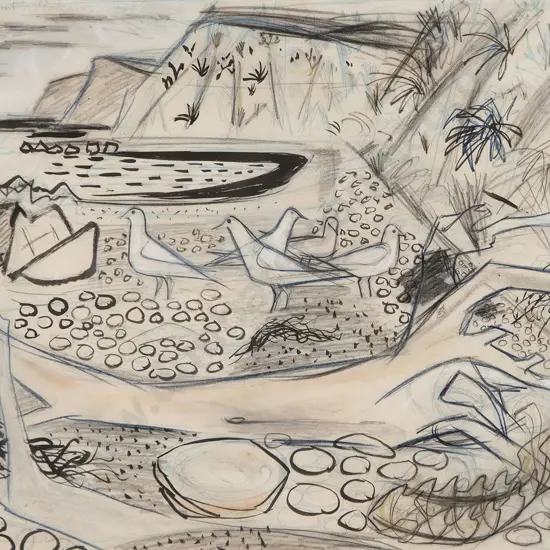 Juliet Peter - Drawing for print of Makara