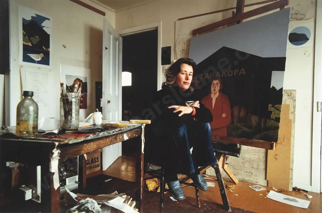 Robin Morrison (1944-93) - Portrait of Robin White in Her Studio Image 1++