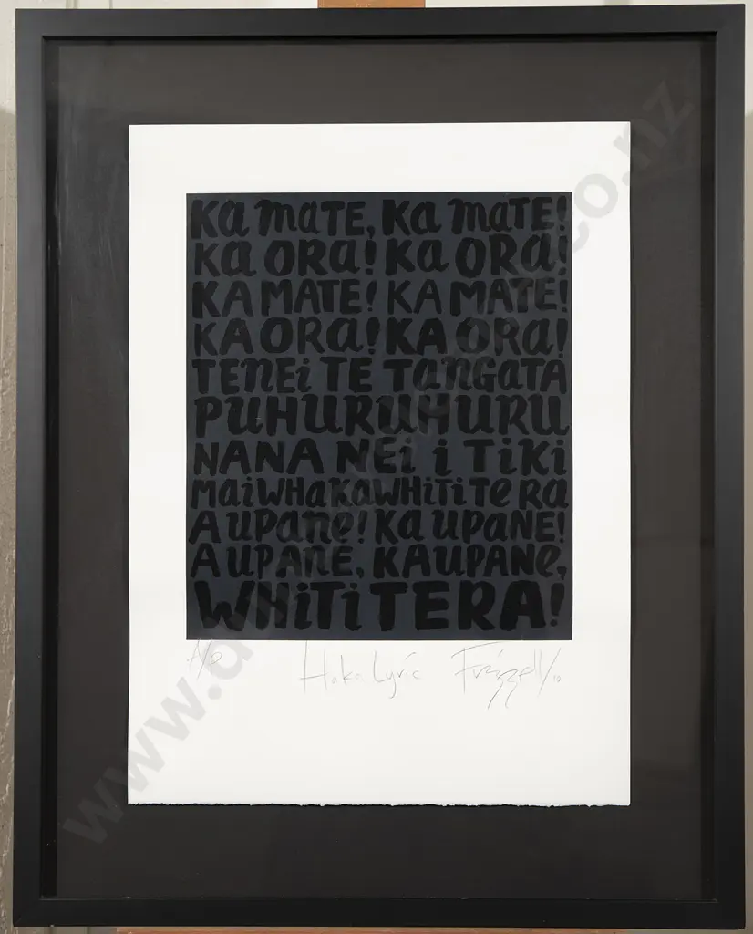 Dick Frizzell (b 1943)- Haka Lyric Image 1++