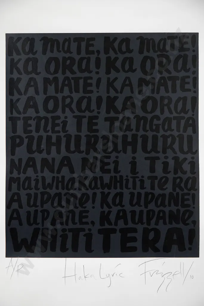 Dick Frizzell (b 1943)- Haka Lyric Image 1++