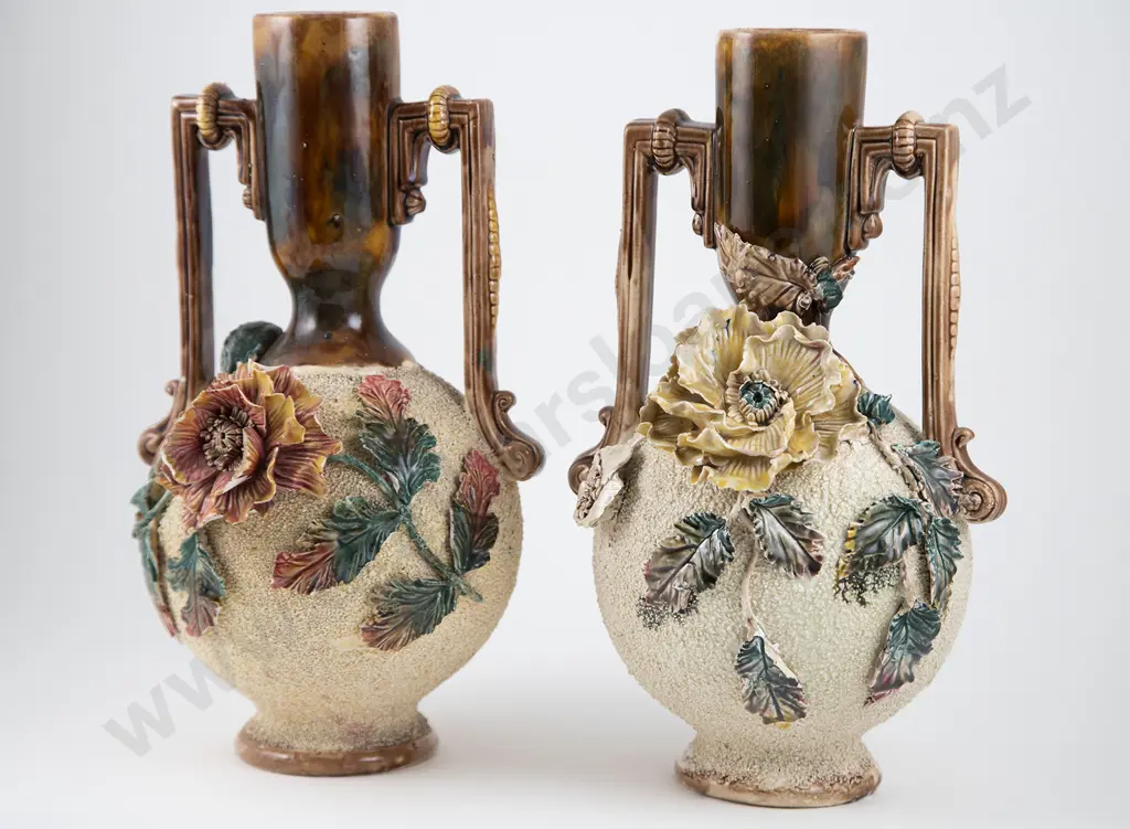 Probable Milton c1880 Pair Mantel Vases Image 1++
