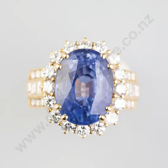 18ct 35stone Sapphire and Diamond Cluster Ring