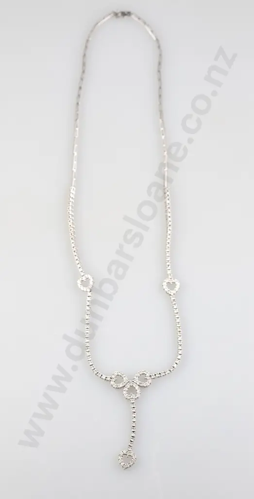 14ct White Gold 156stone Diamond Pendant/Necklace Image 1++