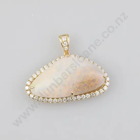 14ct Opal and Diamond Pendant