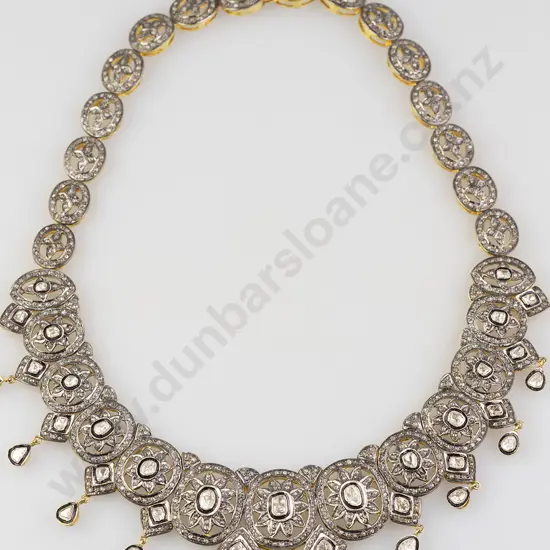Fancy 14ct 437stone Diamond Necklace