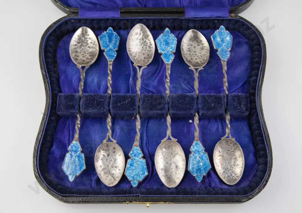 Rare Cased Set Six Reuben Watts (NZ 1869-1940) Image 1++