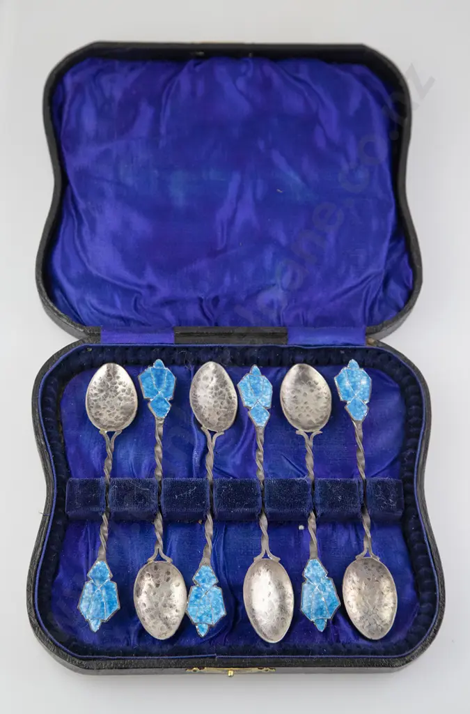 Rare Cased Set Six Reuben Watts (NZ 1869-1940) Image 1++