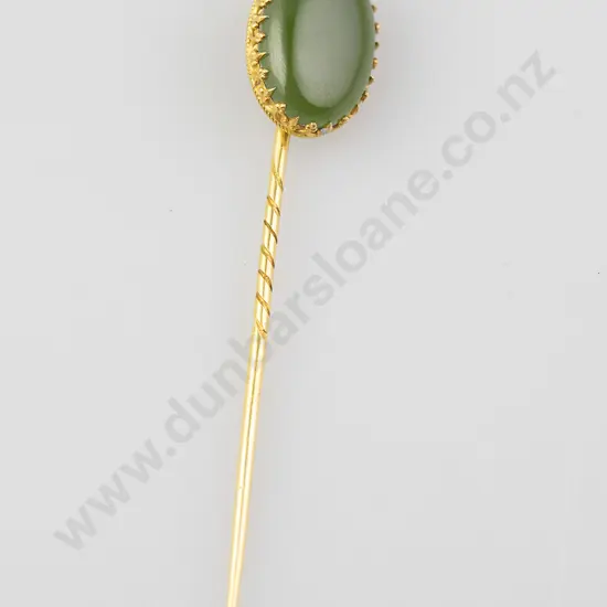 Late C19th (15ct) Greenstone Stickpin