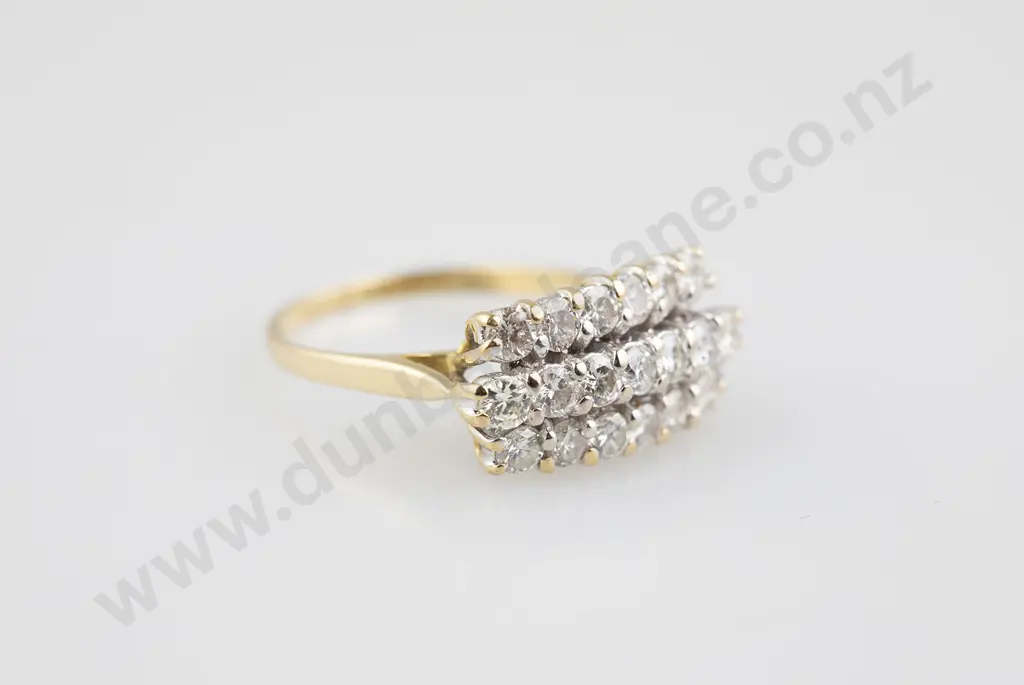 18ct 19stone Diamond Bridge Ring Image 1++