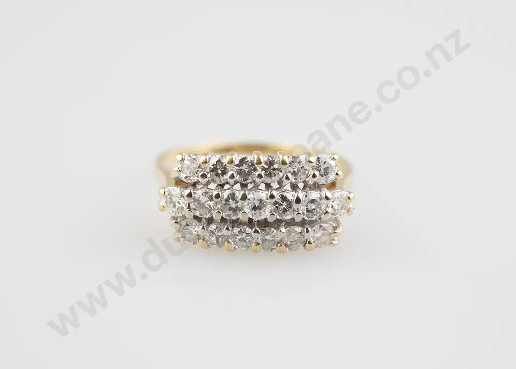 18ct 19stone Diamond Bridge Ring Image 1++